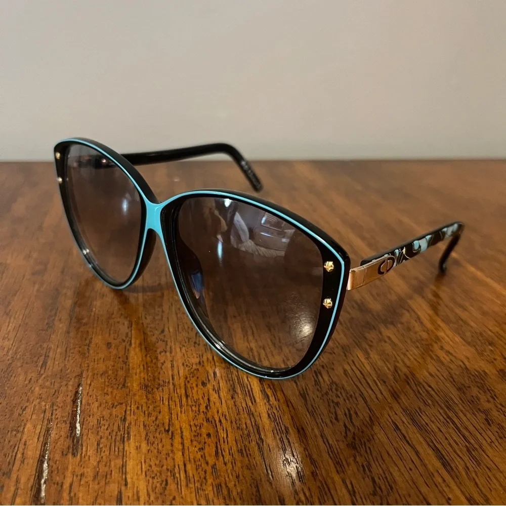 Christian Dior black and blue vintage sunglasses. Made in Germany 2277 90. - Picture 2 of 12